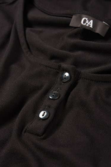 Damen - Basic-Viskose-Kleid - schwarz
