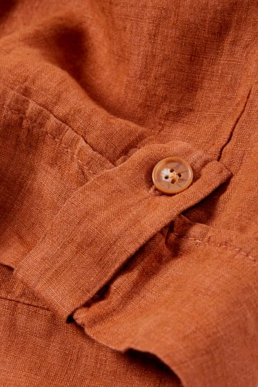 Damen - Leinenshorts - Mid Waist - havanna