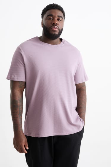 Hommes - T-shirt - texturé - violet clair