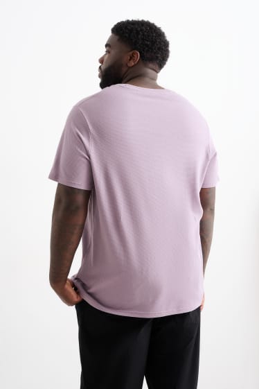 Hommes - T-shirt - texturé - violet clair