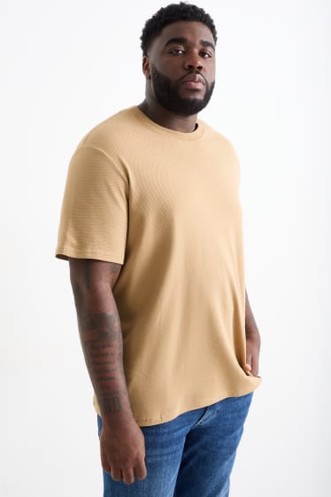 Herren - T-Shirt - strukturiert - beige