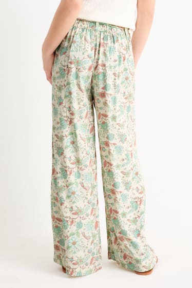 Children - Cloth trousers - floral - light green