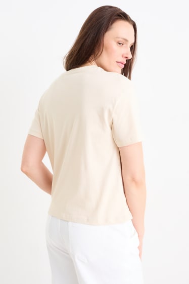 Dames - T-shirt - licht beige