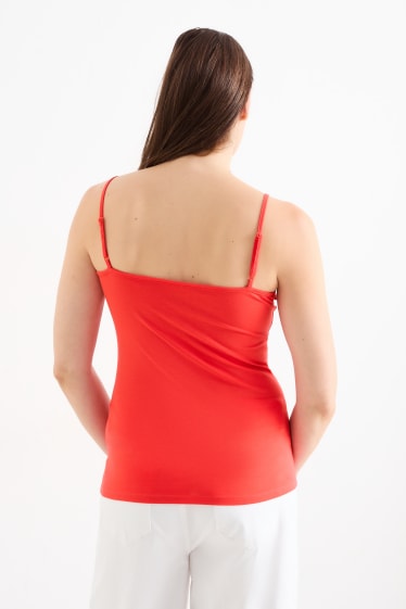 Damen - Multipack 2er - Basic-Top - rot / schwarz