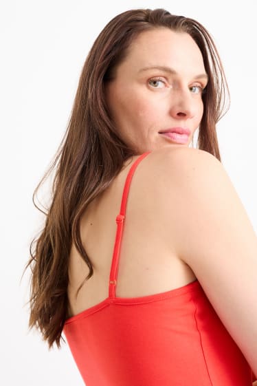 Damen - Multipack 2er - Basic-Top - rot / schwarz