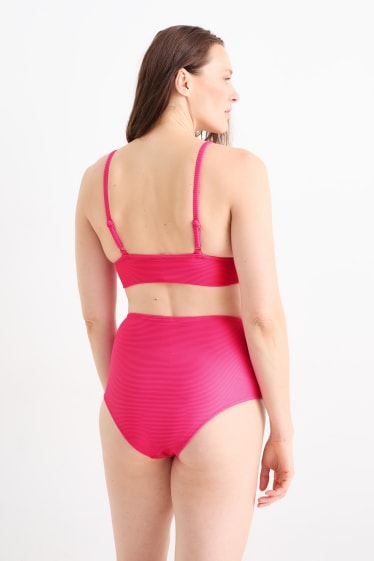 Dámské - Spodní díl bikin - high waist - LYCRA® XTRA LIFE™ - růžová