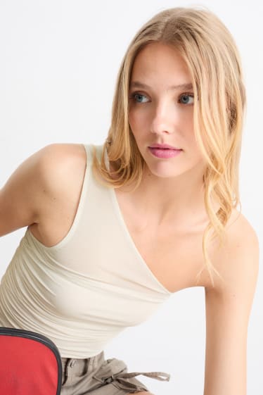 Damen - Crop Top - hellbeige