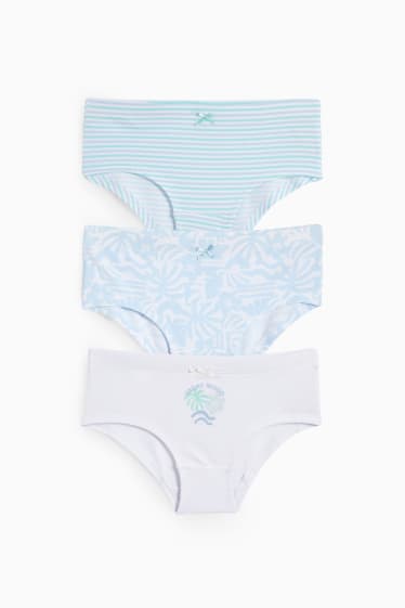 Children Girls - Multipack of 3 - floral and stripes - hipsters - cremewhite