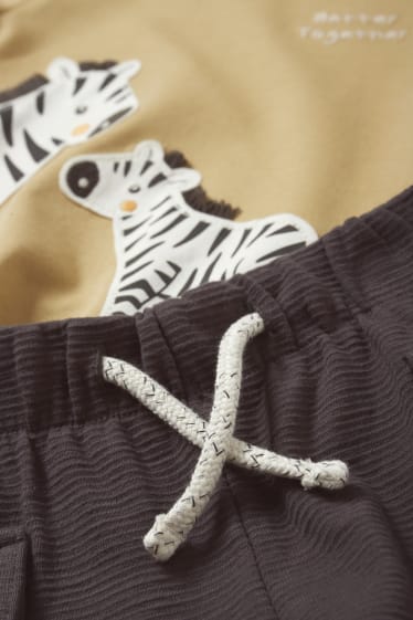 Baby Jungen - Zebra - Baby-Outfit - 2 teilig - hellbraun