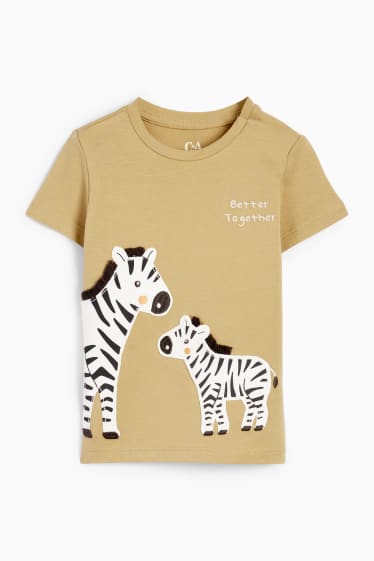 Baby Jungen - Zebra - Baby-Outfit - 2 teilig - hellbraun