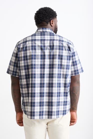Hommes - Chemise - regular fit - col kent - à carreaux - bleu