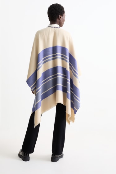 Femmes - Poncho - à rayures - violet