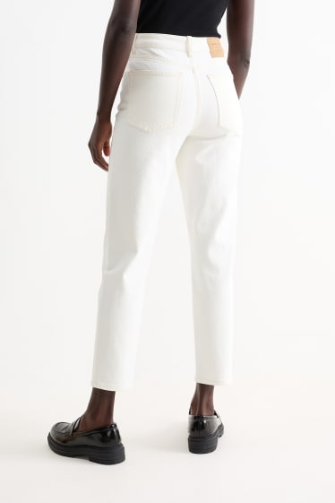 Femmes - Mom jean - high waist - blanc crème