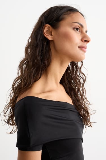 Damen - One-Shoulder-Top - schwarz