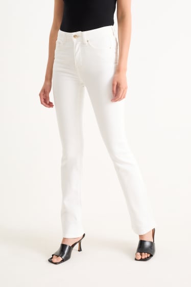 Femei - Bootcut jeans - talie medie - LYCRA® - alb-crem
