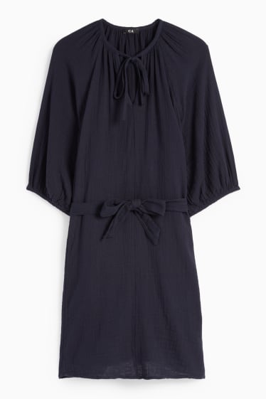 Damen - Musselin-Kleid - dunkelblau