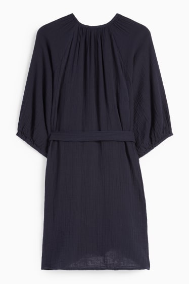 Damen - Musselin-Kleid - dunkelblau