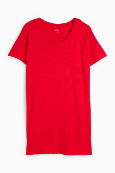 Dames - Basic T-shirt - donkerrood