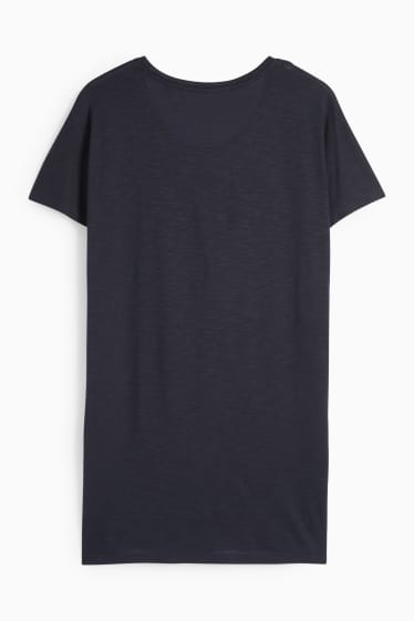 Dames - Basic T-shirt - donkerblauw