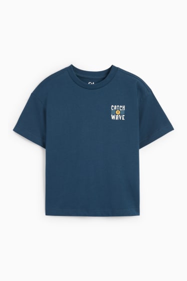 Kinder Jungen - Wildtiere - Kurzarmshirt - dunkelblau