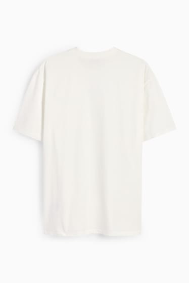Mężczyźni - T-shirt - kremowobiały