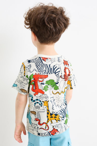 Dzieci - Zwierzęta dżungli - koszulka z krótkim rękawem - kremowobiały