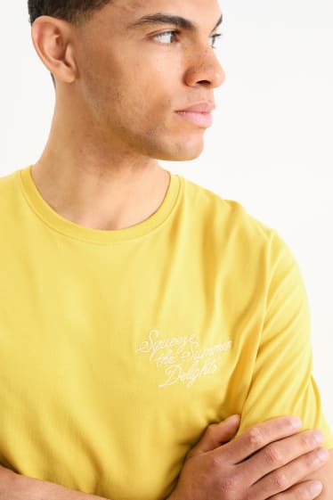 Heren - T-shirt - geel