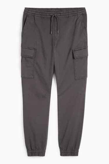 Pánské - Cargo kalhoty - tapered fit - LYCRA® - tmavošedá