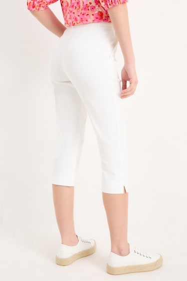 Donna - Pantaloni a pinocchietto - vita media - slim fit - bianco crema