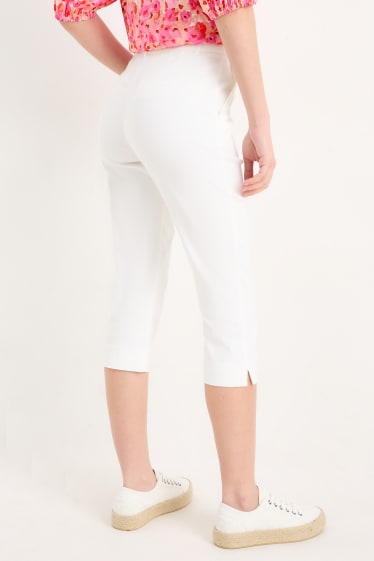 Dames - Capri broek - mid waist - slim fit - crème wit