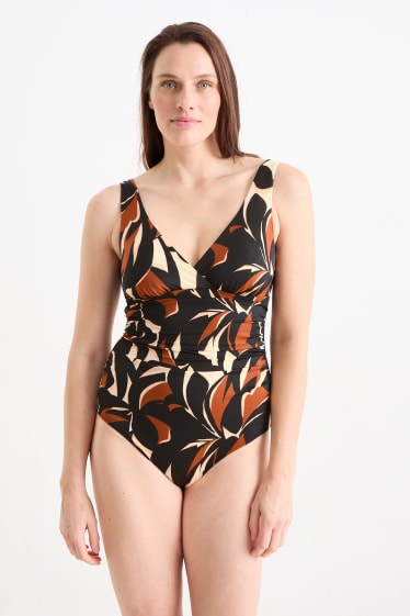 Kobiety - Kostium kąpielowy - wyściełany - LYCRA® XTRA LIFE™ - z wzorem - brązowy