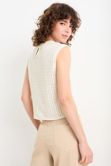 Women - Knitted top - cremewhite