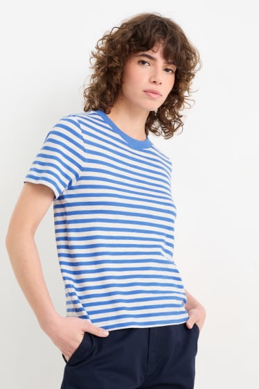 Donna - T-shirt - a righe - blu