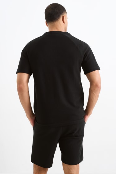 Hombre - Camiseta - con textura - negro