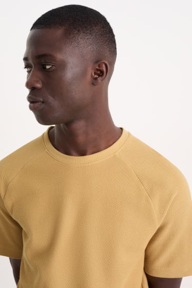 Uomo - T-shirt - tramata - marrone chiaro