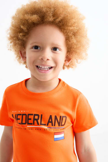 Dětské - Nizozemsko - tričko s krátkým rukávem - tmavě oranžová