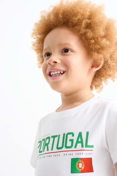 Kinder - Portugal - Kurzarmshirt - weiß