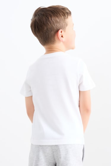 Dětské - Fotbalový motiv - tričko s krátkým rukávem - bílá