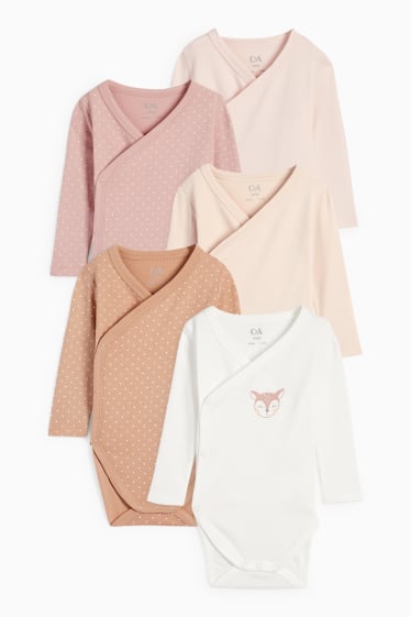 Bébés - Lot de 5 - bodys pour bébé - rose