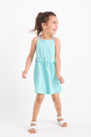 Kinderen - Zomer - set - jurk, top en fietsbroek - 3-delig - turquoise