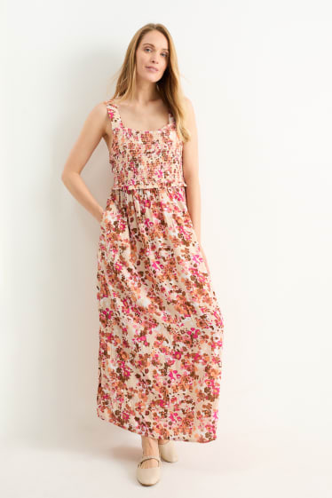 Dames - Voedingsjurk - gebloemd - roze
