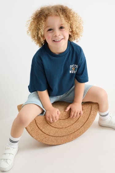 Kinder Jungen - Wildtiere - Kurzarmshirt - dunkelblau