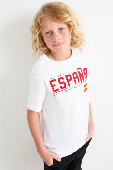 Kinder - Spanien - Kurzarmshirt - weiss
