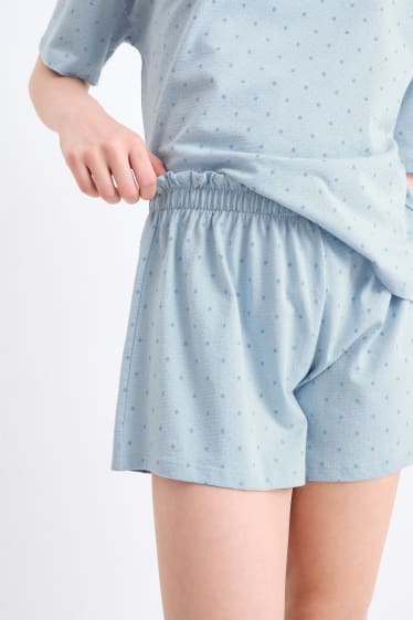 Enfants - Lot de 2 - pyjashort - 4 pièces - bleu clair