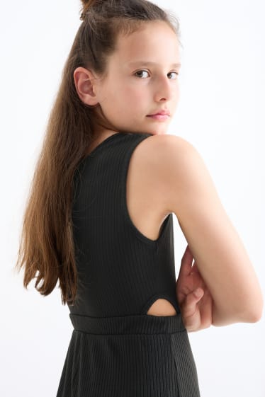 Children Girls - Jumpsuit with cut-outs - black