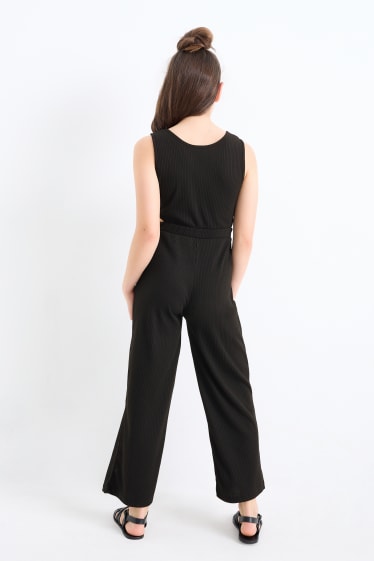 Children Girls - Jumpsuit with cut-outs - black