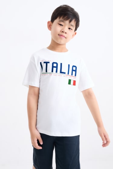 Kinder - Italien - Kurzarmshirt - cremeweiß