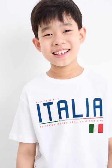 Kinder - Italien - Kurzarmshirt - cremeweiß
