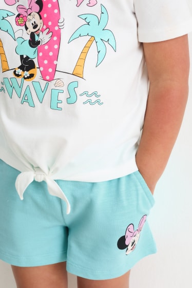 Kinderen - Minnie Mouse - set - T-shirt en shorts - 2-delig - crème wit