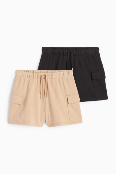 Niños - Pack de 2 - shorts deportivos cargo - topo